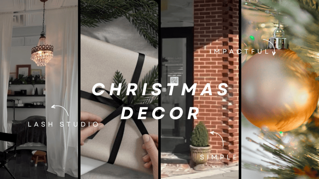 Lash studio Christmas Decor