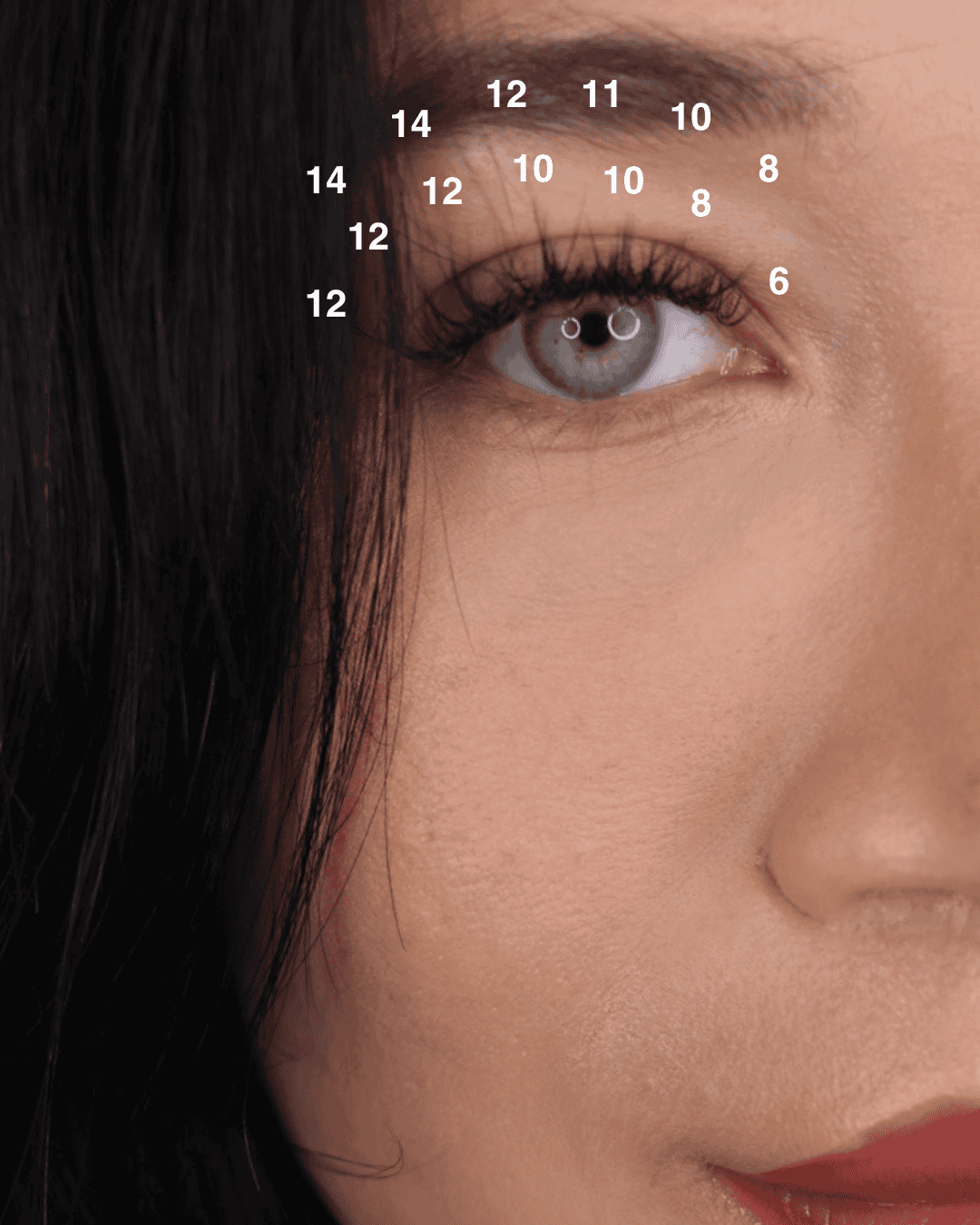 Round Eye lash mapping wispy lashes