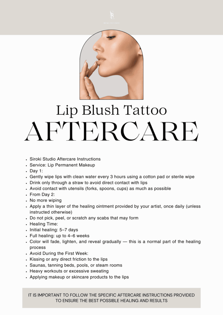 LIp Blushing Aftercare